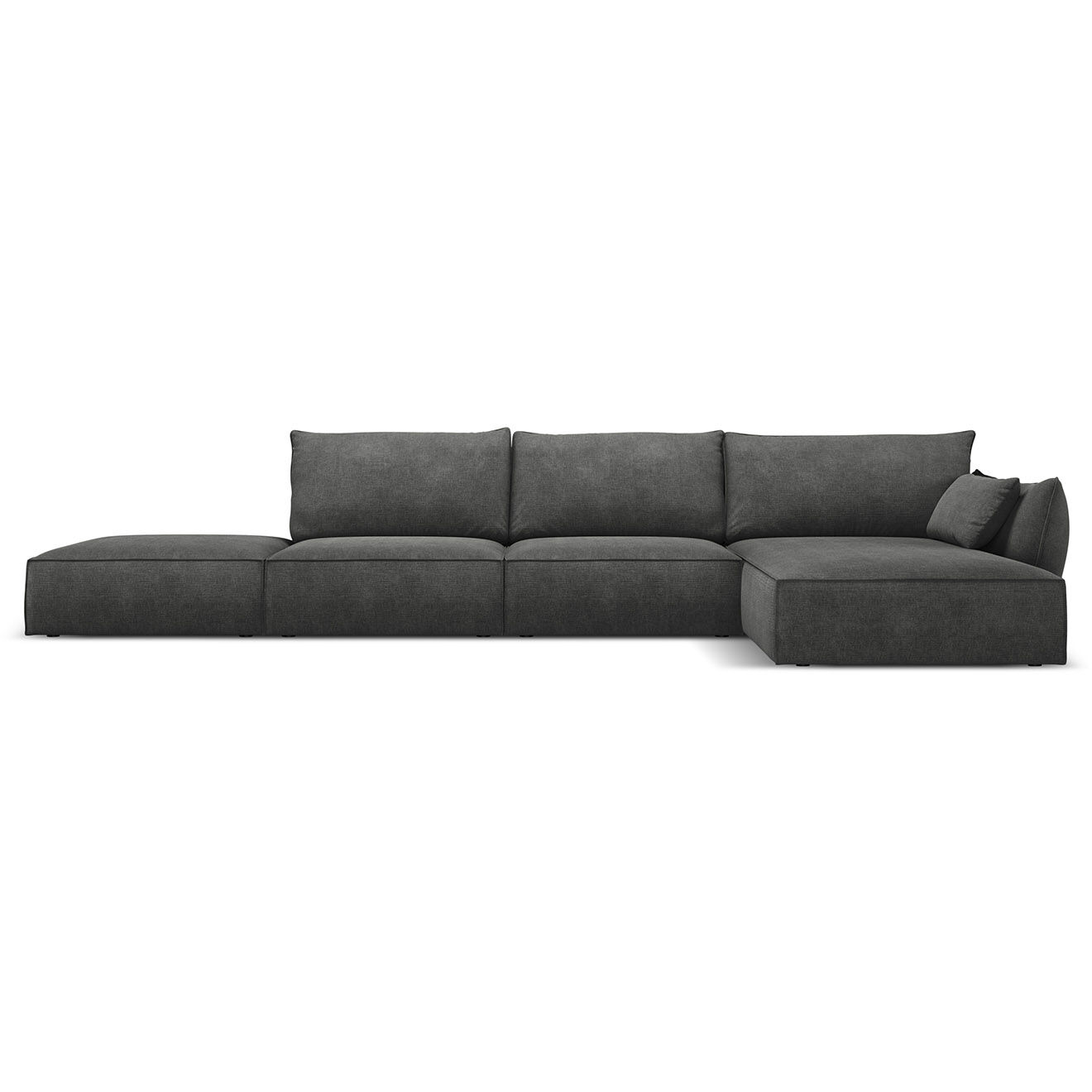 Mazzini Sofas Canapé D'Angle Droit Vanda 5 Places 1 gris - 386x166x85 cm