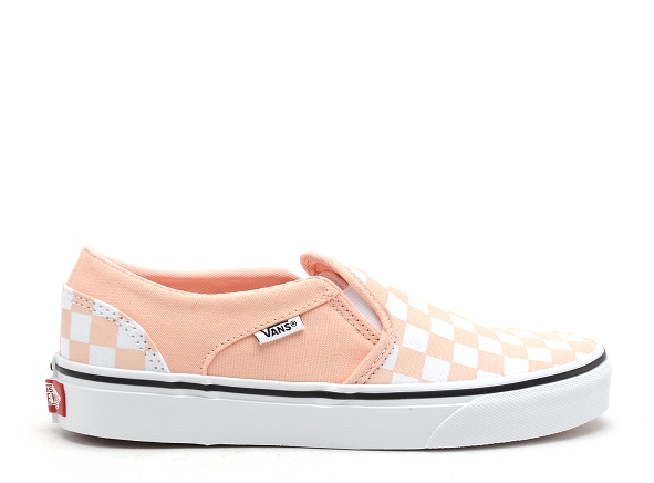 Vans basses femme asher checkerboard wm orange