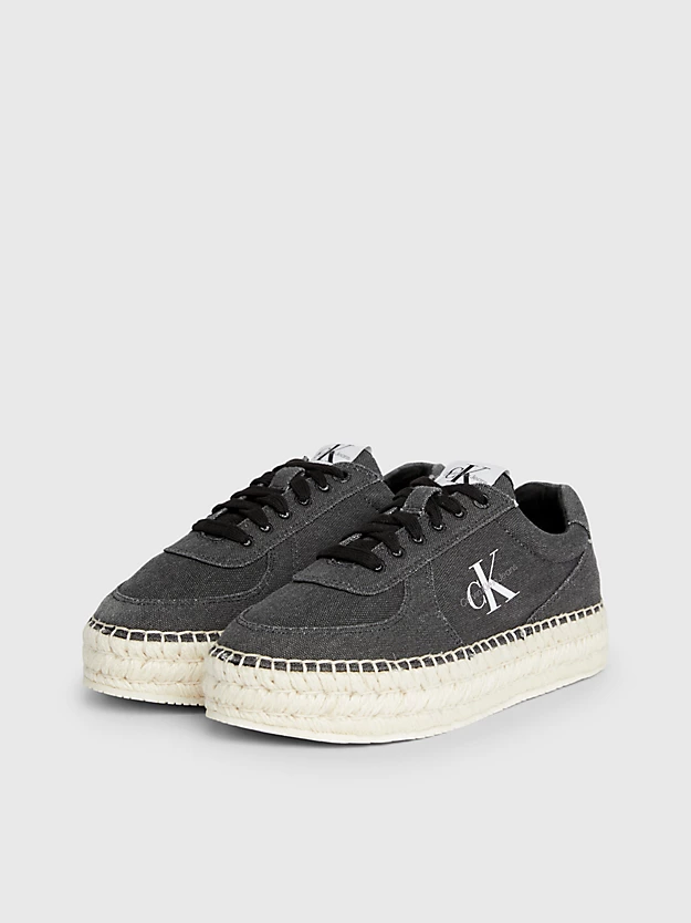 Tênis espadrille de lona com plataforma