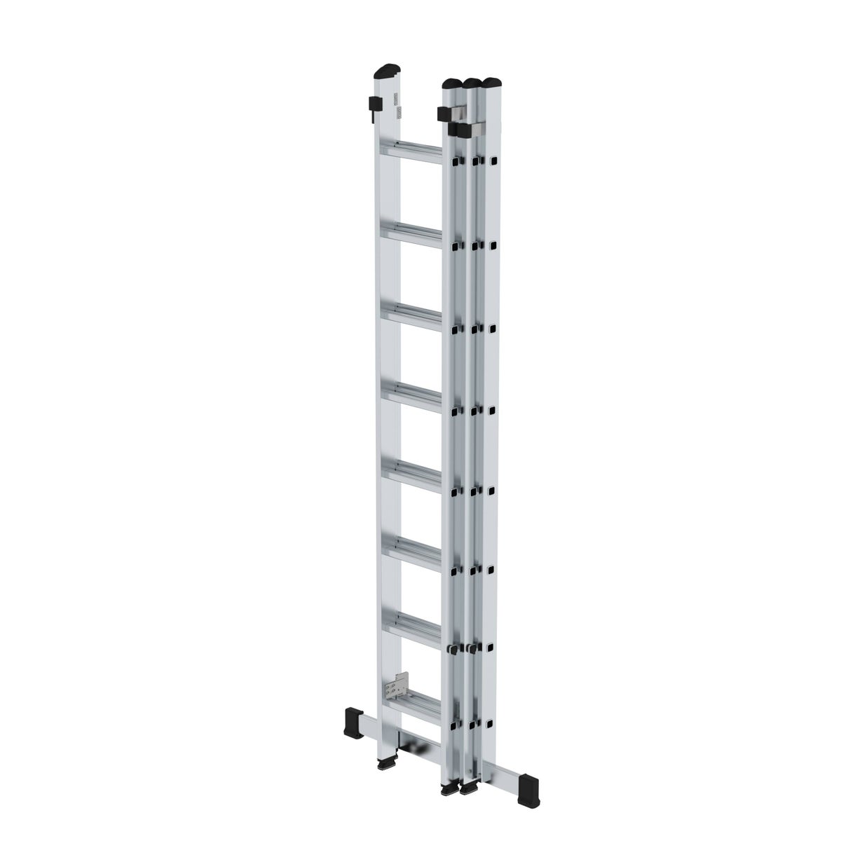 PROREGAL 3-delige uitschuifladder met standaard dwarsbalk, 3 x 8 sporten