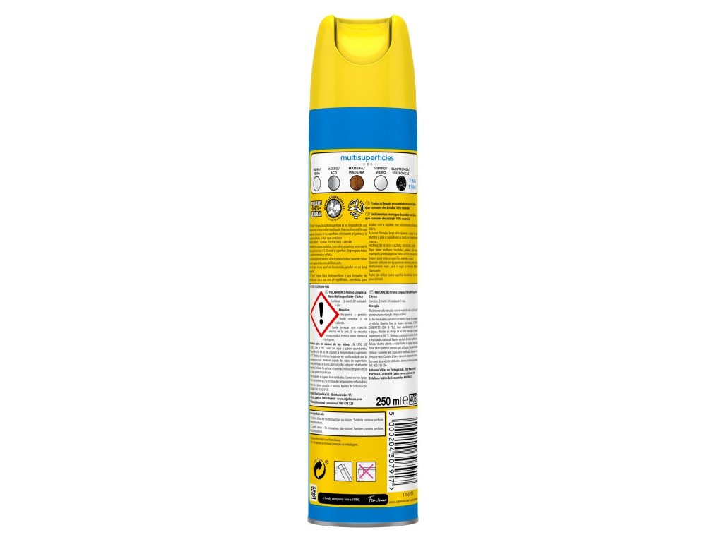 LIMPA MÓVEIS PRONTO MULTISUPERFICIES LIMA 250 ML
