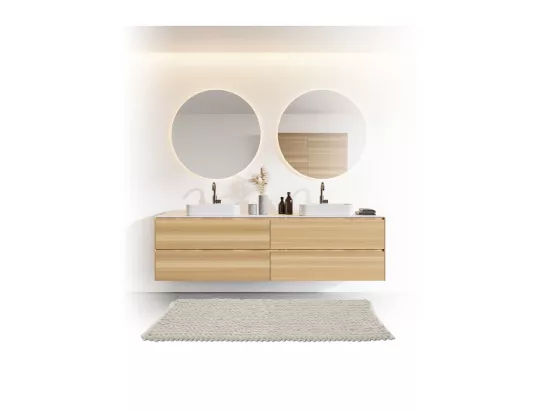 Grand Tapis de Salle de Bain épais Beige 50 x 120 cm