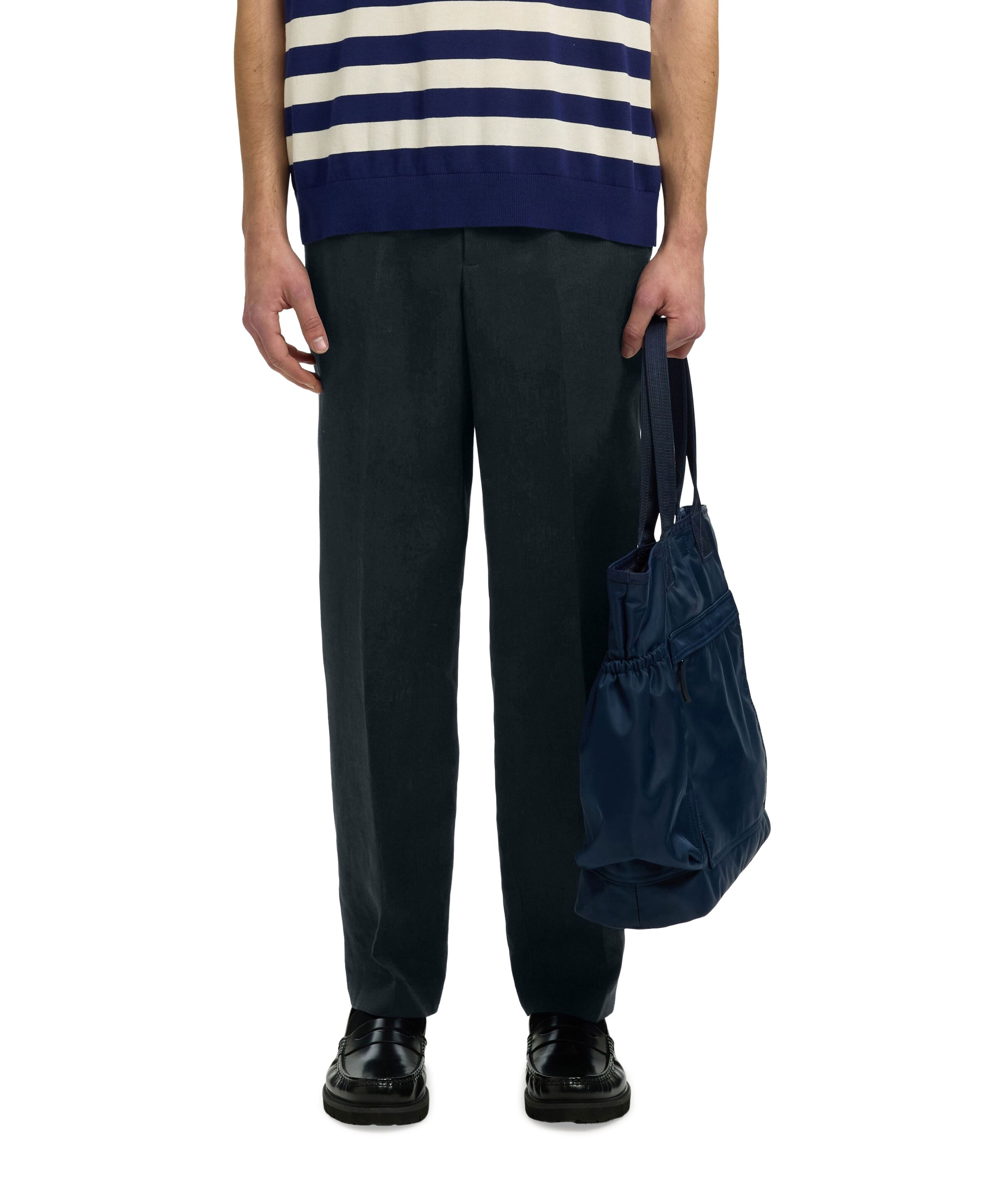 Selected SLHREG-ENZO LINEN TRS heren broek zwart