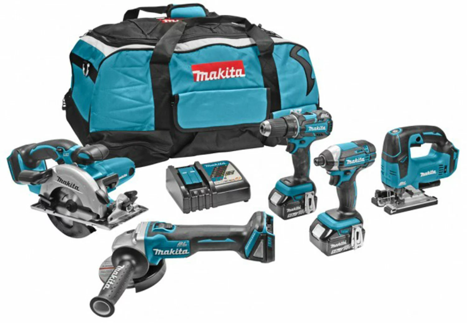 Makita DLX5020T 18V Li-Ion accu 5-delige Combiset (2x 5,0Ah accu) in tas