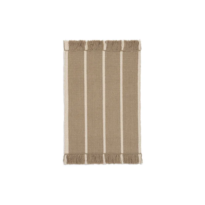 Ferm Living - Calm Kelim Fussmatte, 50 x 70 cm, dark sand / off-white