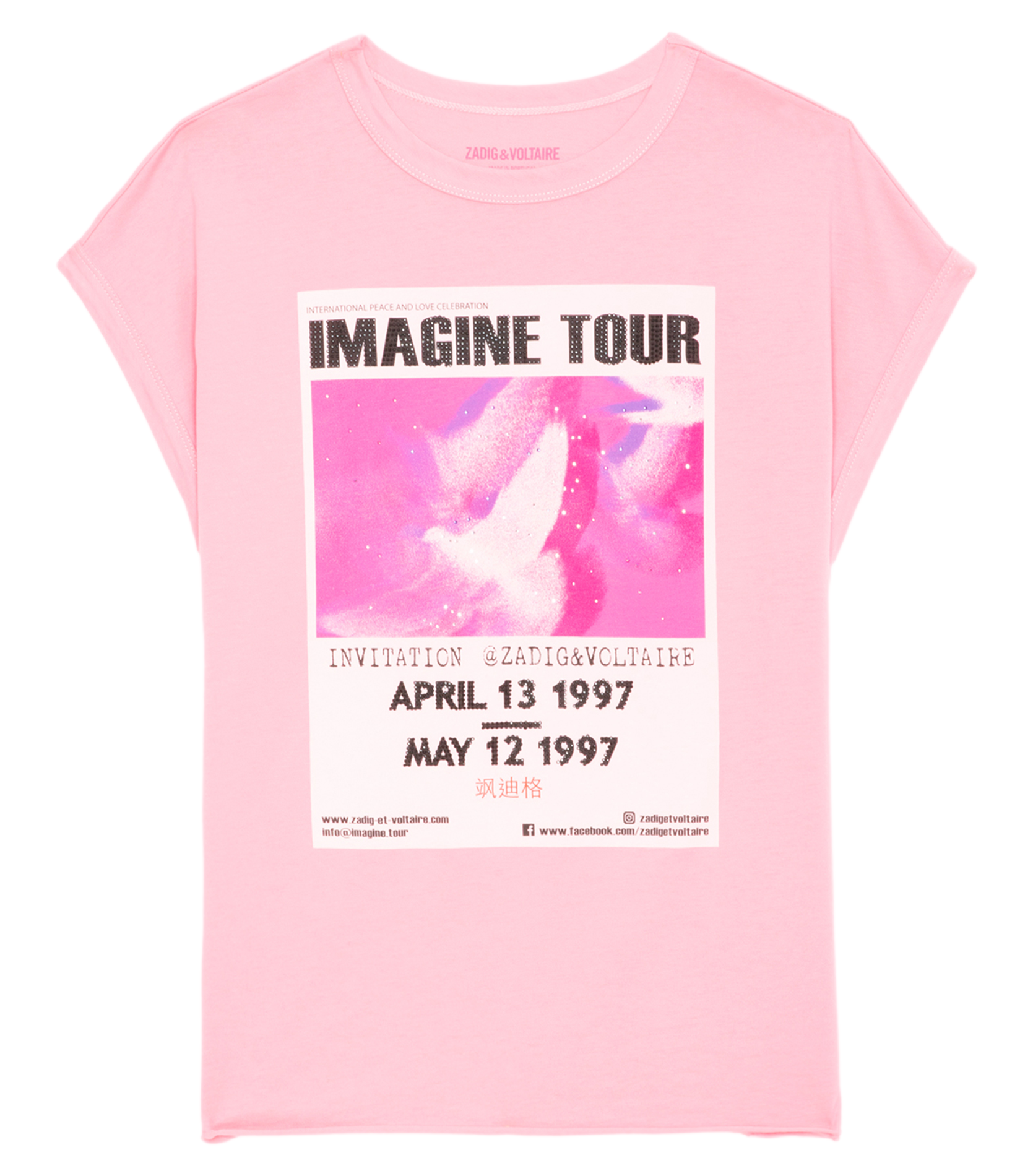 CECILIA - Tee-shirt imprimé en coton bio | Rose
