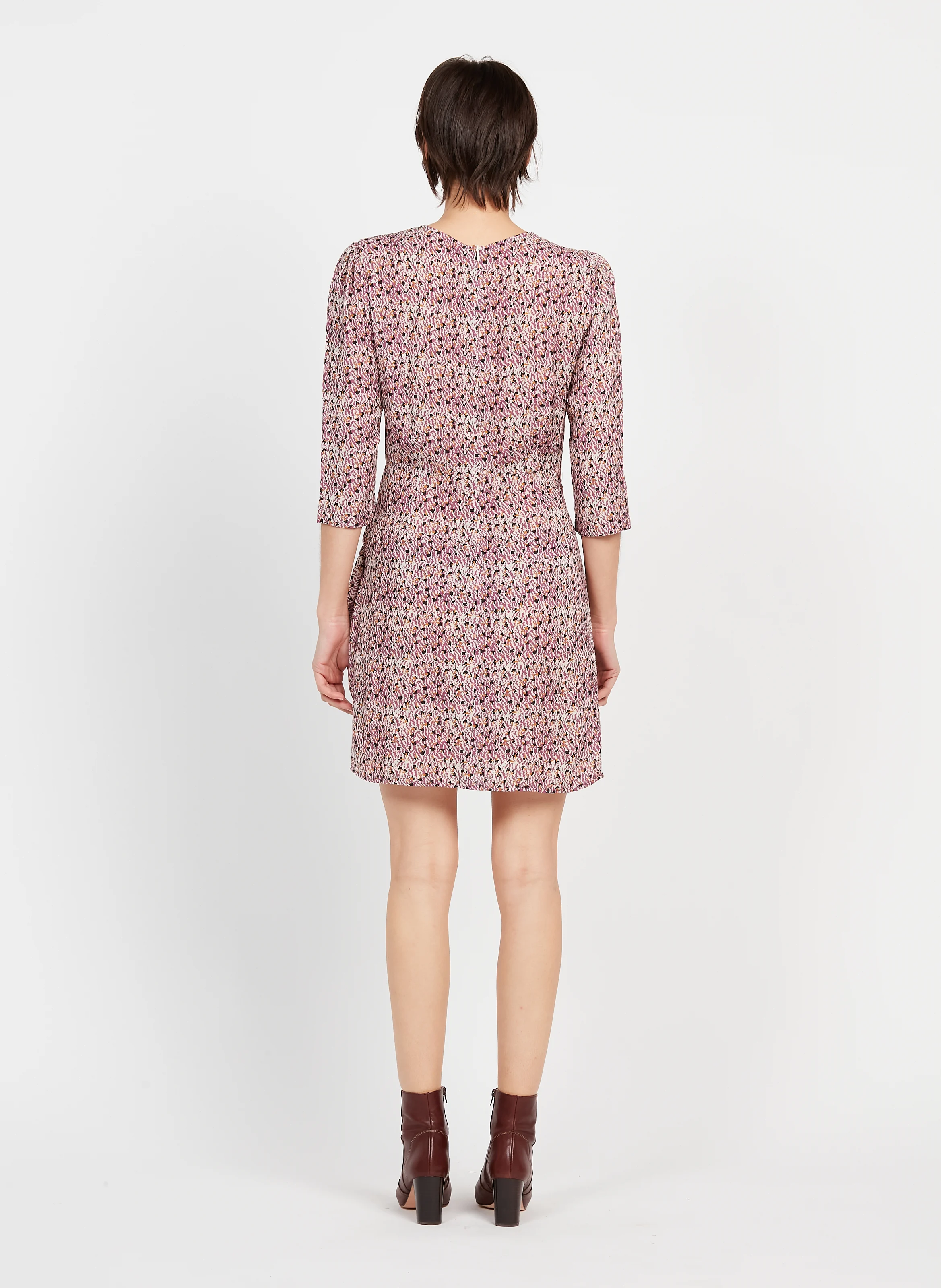 MADELE VI - Robe courte col rond imprimée| Multicolore