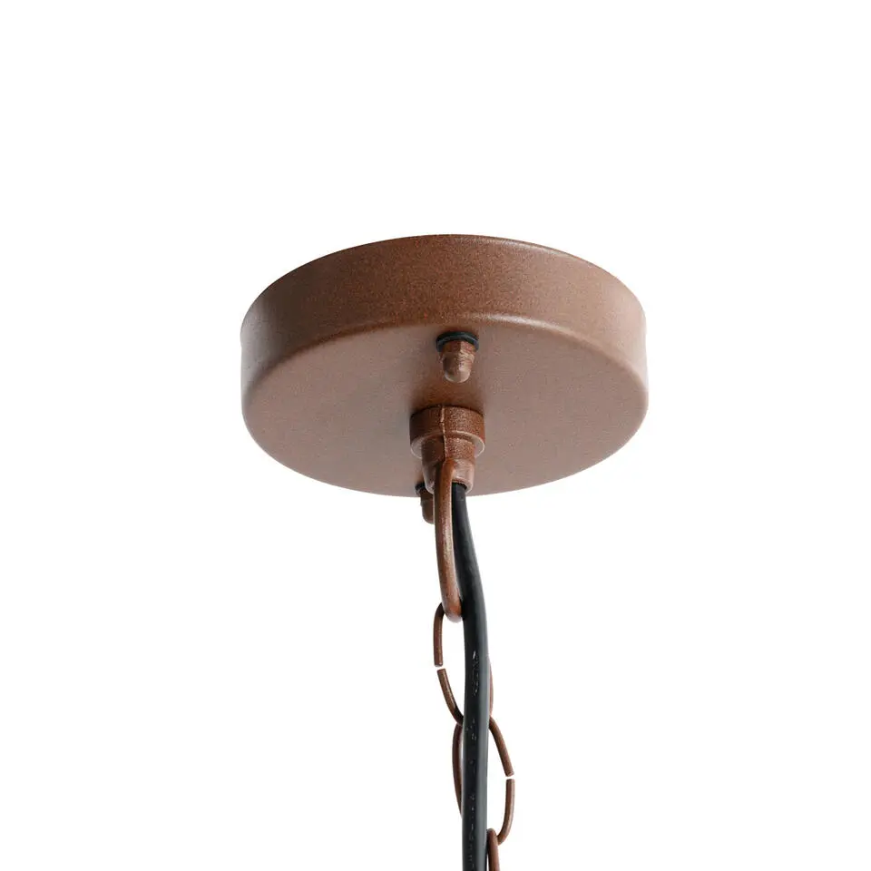 Qazqa hanglampen buiten shell bronskleurig e27