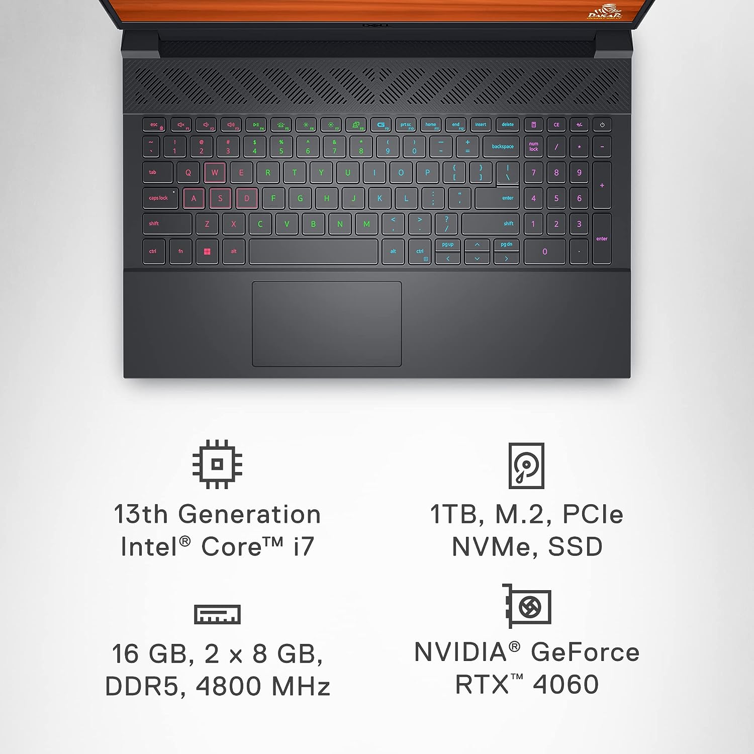 Notebook Gamer Dell G15 5530 - Tela FHD de 15,6 polegadas (1920x1080), Intel Core i7-13650HX, 16GB de RAM DDR5, SSD de 1TB, NVIDIA GeForce RTX 4060 8GB GDDR6, Windows 11 Home, Serviço - Cinza Escuro