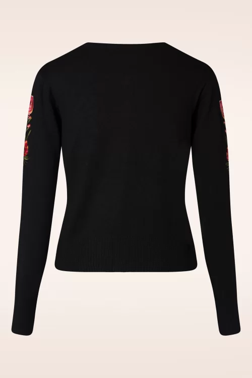 Vixen Senne Bloemen vest in zwart