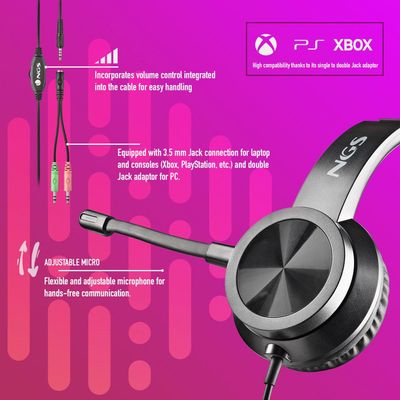 NGS MSX 11 Pro - Casque filaire avec micro - jack 3,5mm - noir