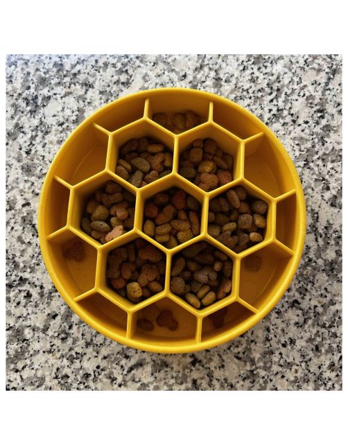 Sodapup Honeycomb Ebowl - Hondenvoerbak - Ø20 cm Geel