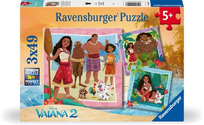 Ravensburger Disney Vaiana 2 Puslespill 3x49 Brikker