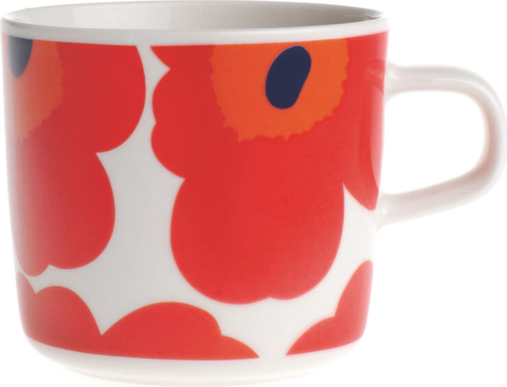 Marimekko Unikko kaffekop 2 dl. Hvid, rød