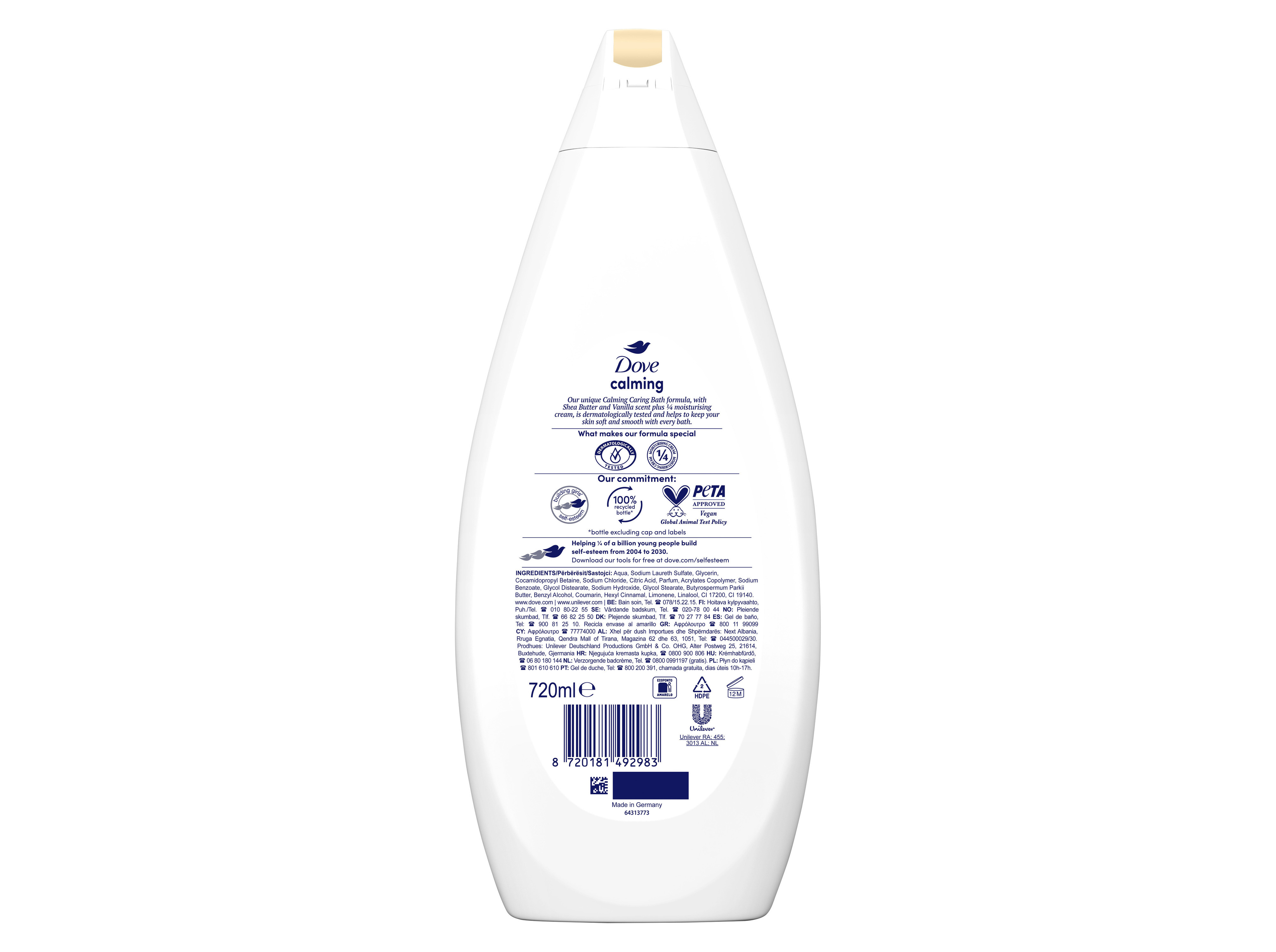GEL DE BANHO DOVE CALMING CARE 720ML