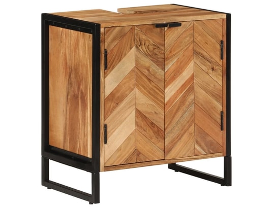 VIDAXL - Armoire de salle de bain bois massif d'acacia et fer