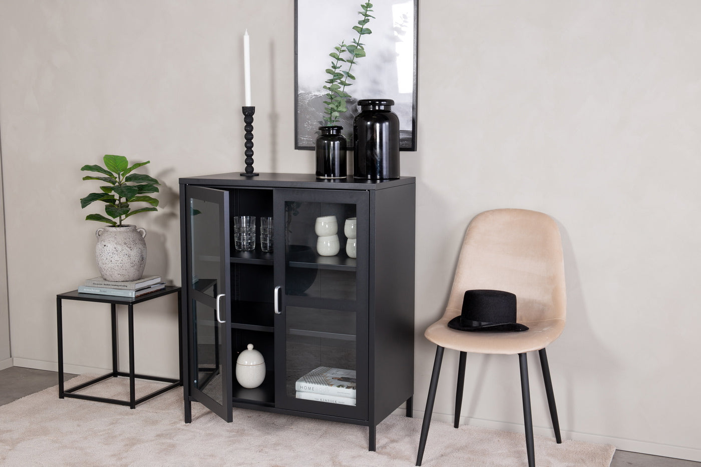 FjÃ´rd - Vitrinekast Zwart - 97x80cm - Acero