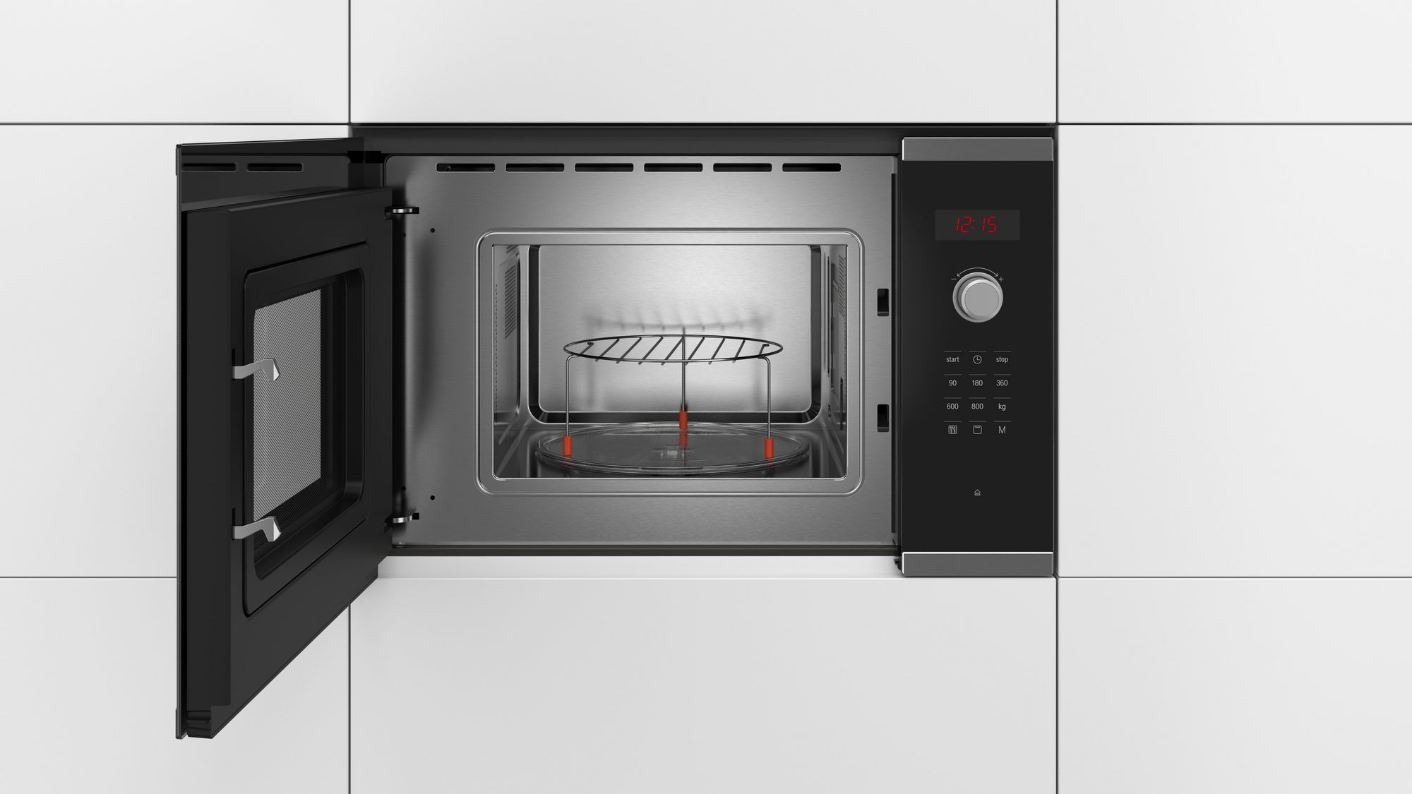 PRODUTO RECONDICIONADO # Micro-ondas de embutir Série 4 em aço inoxidável BEL523MS0-B