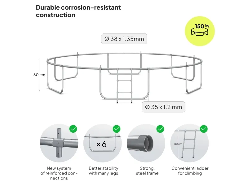 Zipro havetrampolin Jump Pro med 14FT 435cm udendørs net   skosæk GRATIS!