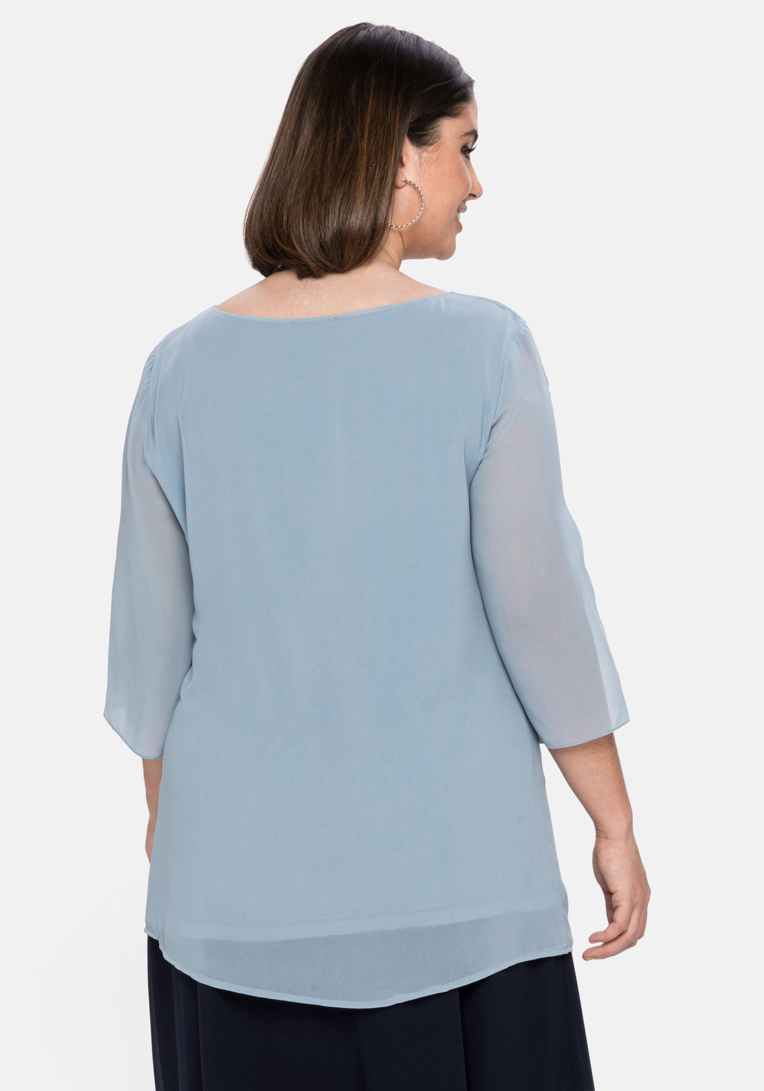 Tunika im Layerlook mit Chiffon