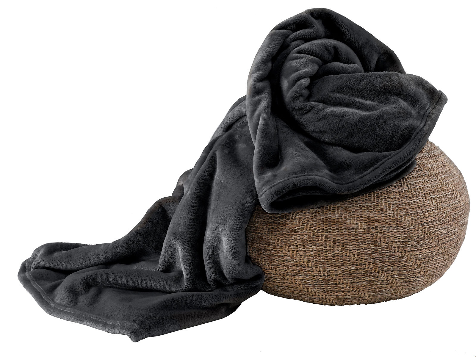 XXL-Flanell-Kuscheldecke Anthrazit, ca. 220x240 cm