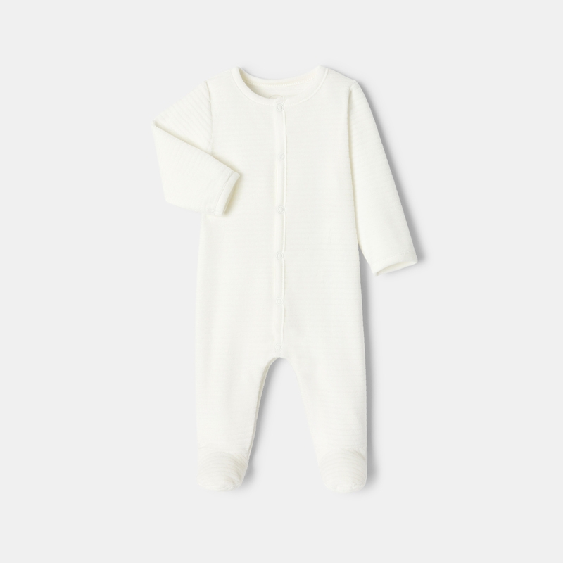 Pyjama en velours côtelé blanc naissance Absorba