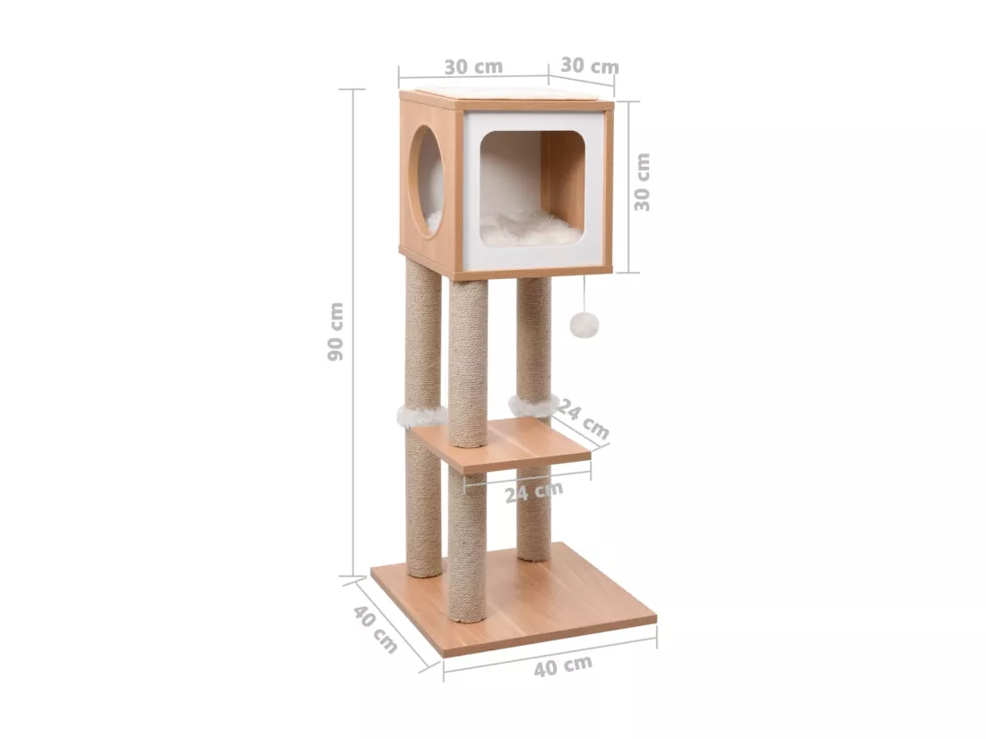 Arbre à chat avec tapis à gratter en sisal 90 cm