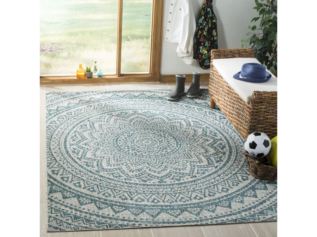 Tapis Light Grey & Teal 160 X 231 cm - Kalene