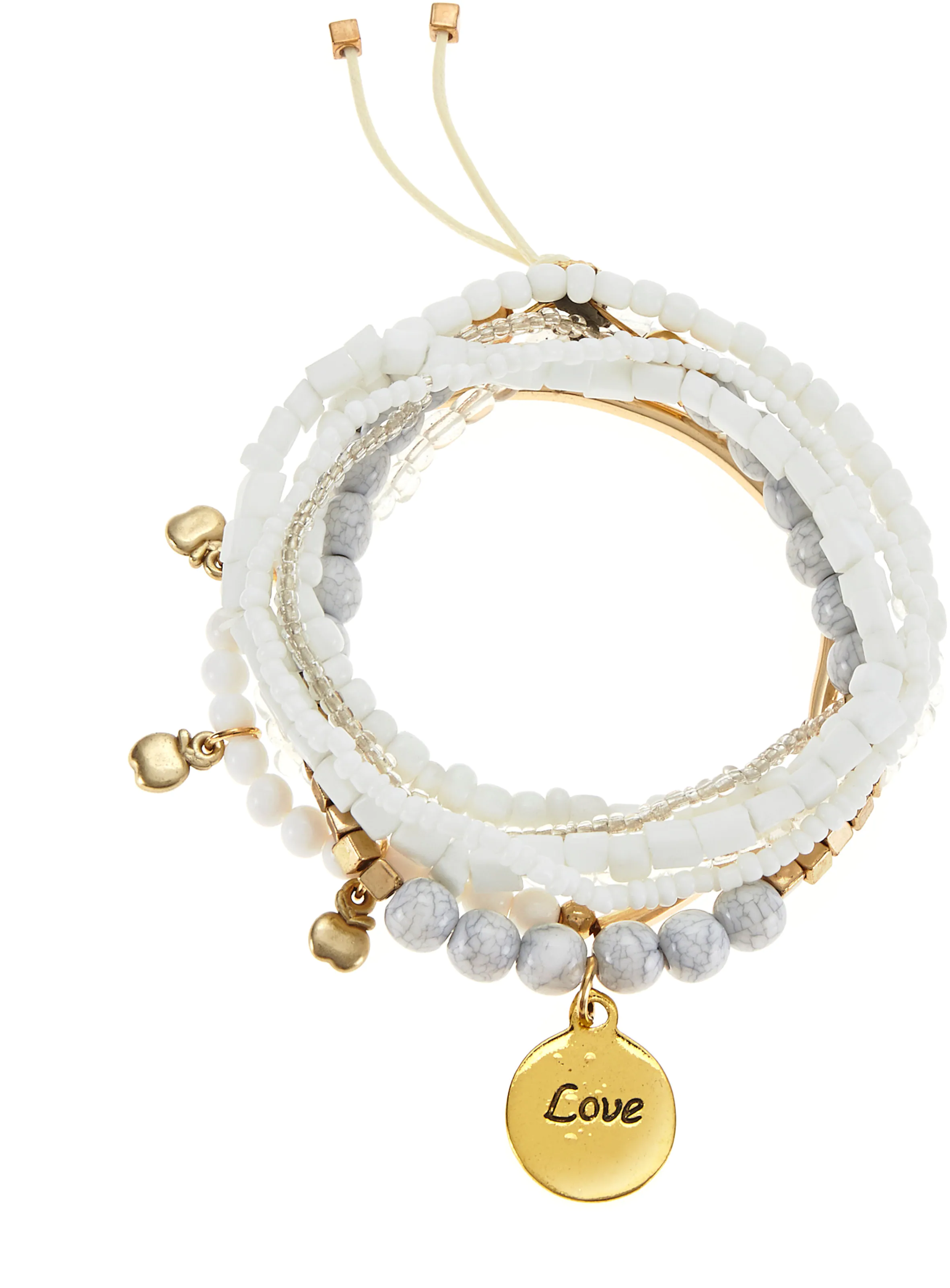 LASCANA Armketten Set in weiß-goldfarben
