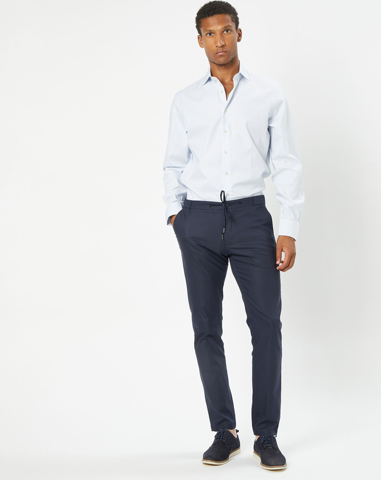 Hackett London Chemise Classic Fit Jacquard imprimée bleu/blanc