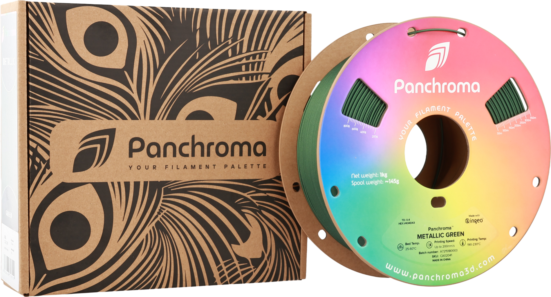 Polymaker  Panchroma™ PLA Metallic Green, 1,75 mm / 1000 g    Metallischer Glanz in Grün