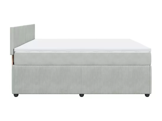 Sommier à lattes de lit et matelas Gris clair 180x200cm Velours