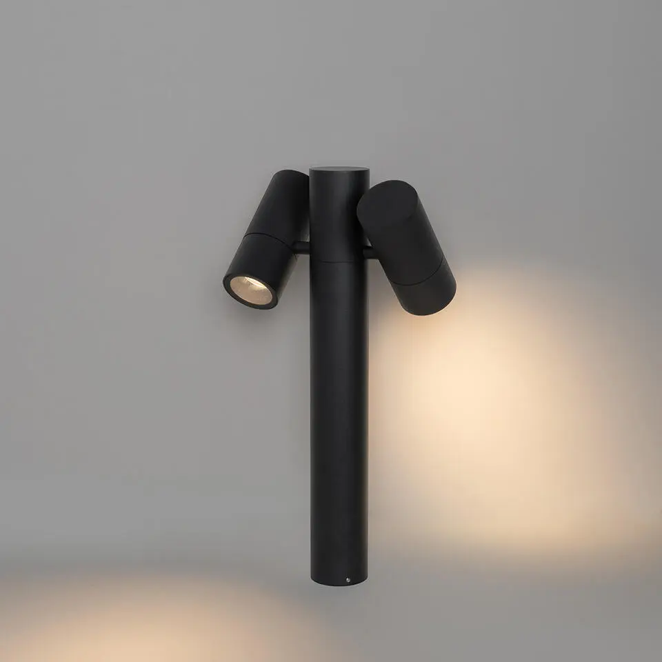 Qazqa staande buitenlampen duo zwart gu10