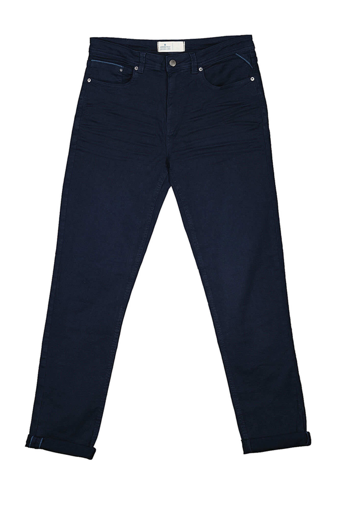 Calça de cinco bolsos com lavagem slim-fit