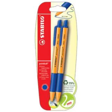 Druck-Kugelschreiber - STABILO pointball - 2er Pack - blau