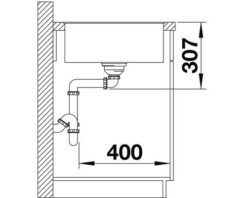 Blanco AXIA III 5 SF spoelbak, 905 x 500 mm, antraciet, zonder multifunctionele bak, 523231