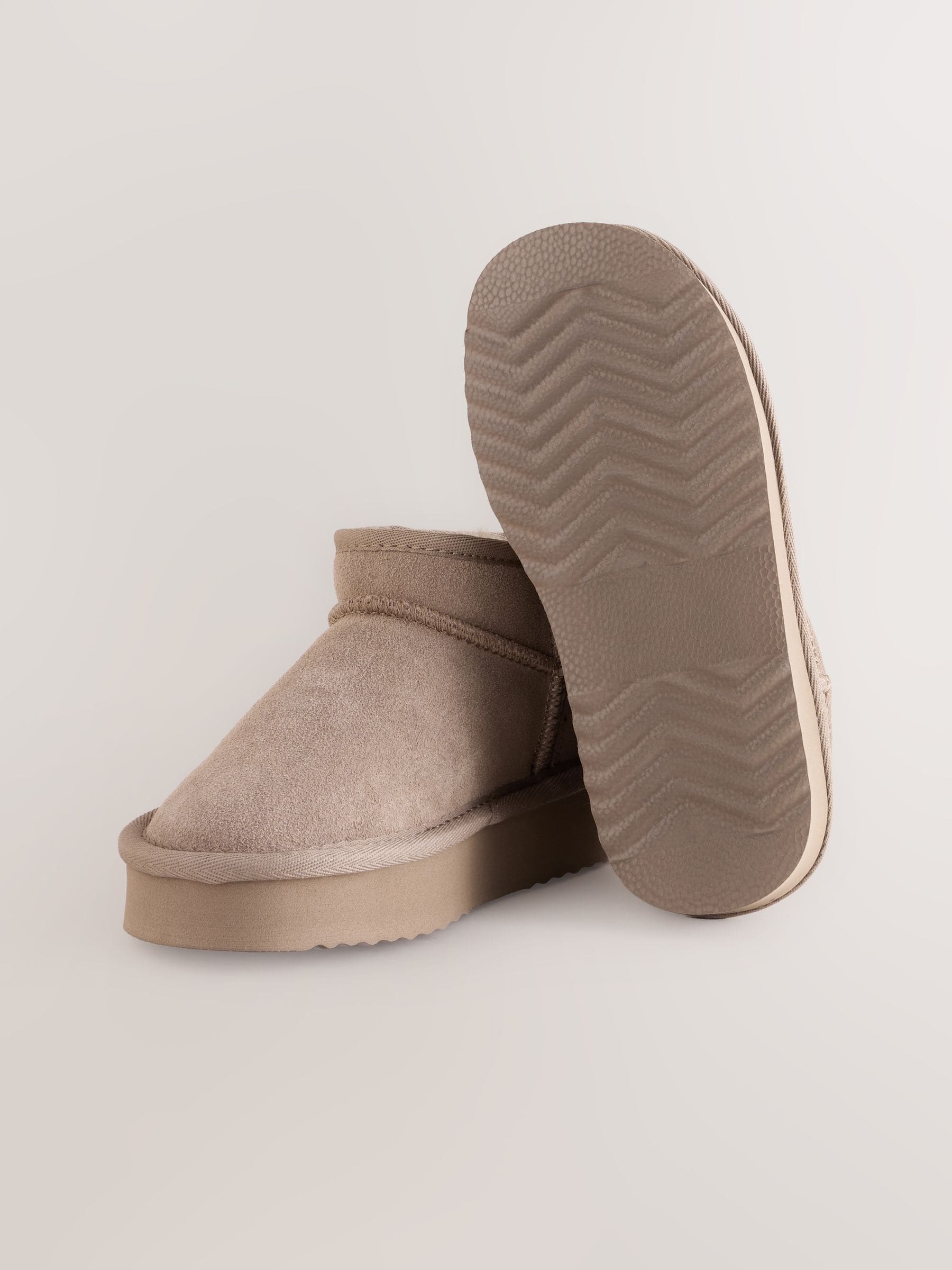 Lichtbruin - Lage schoenen mini warmgevoerde waterafstotende suède Boots