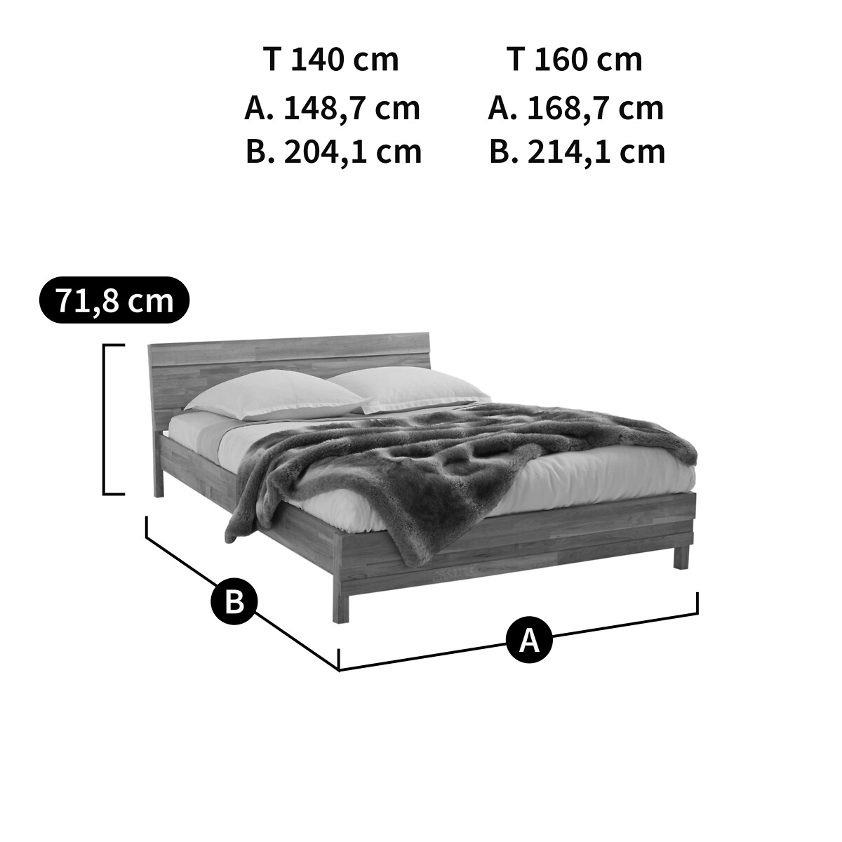 LA REDOUTE INTERIEURS<br>Cama em carvalho maciço Ariles