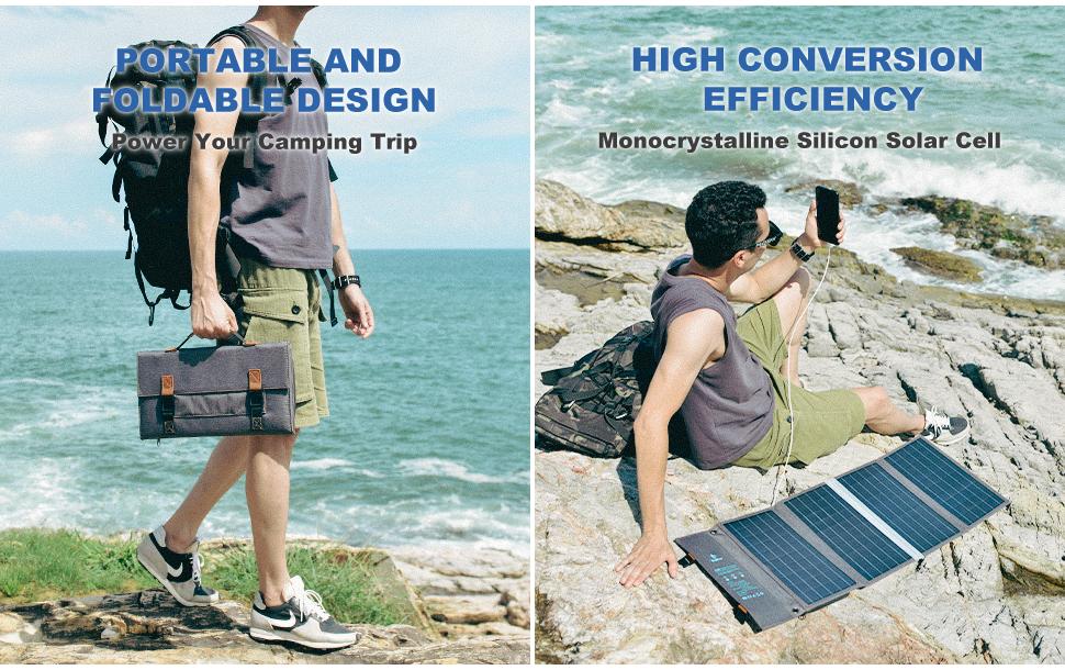 Solar Ladegerät B450 36 W, USB<br>Zusammenfaltbares Solarpanel mit 2 USB Ladeanschlüssen