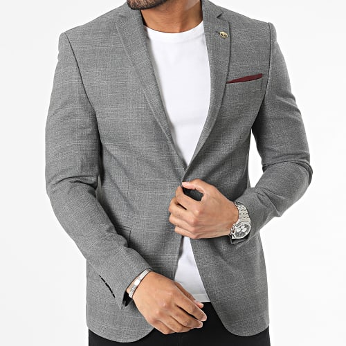 Veste Blazer Gris Anthracite Chiné