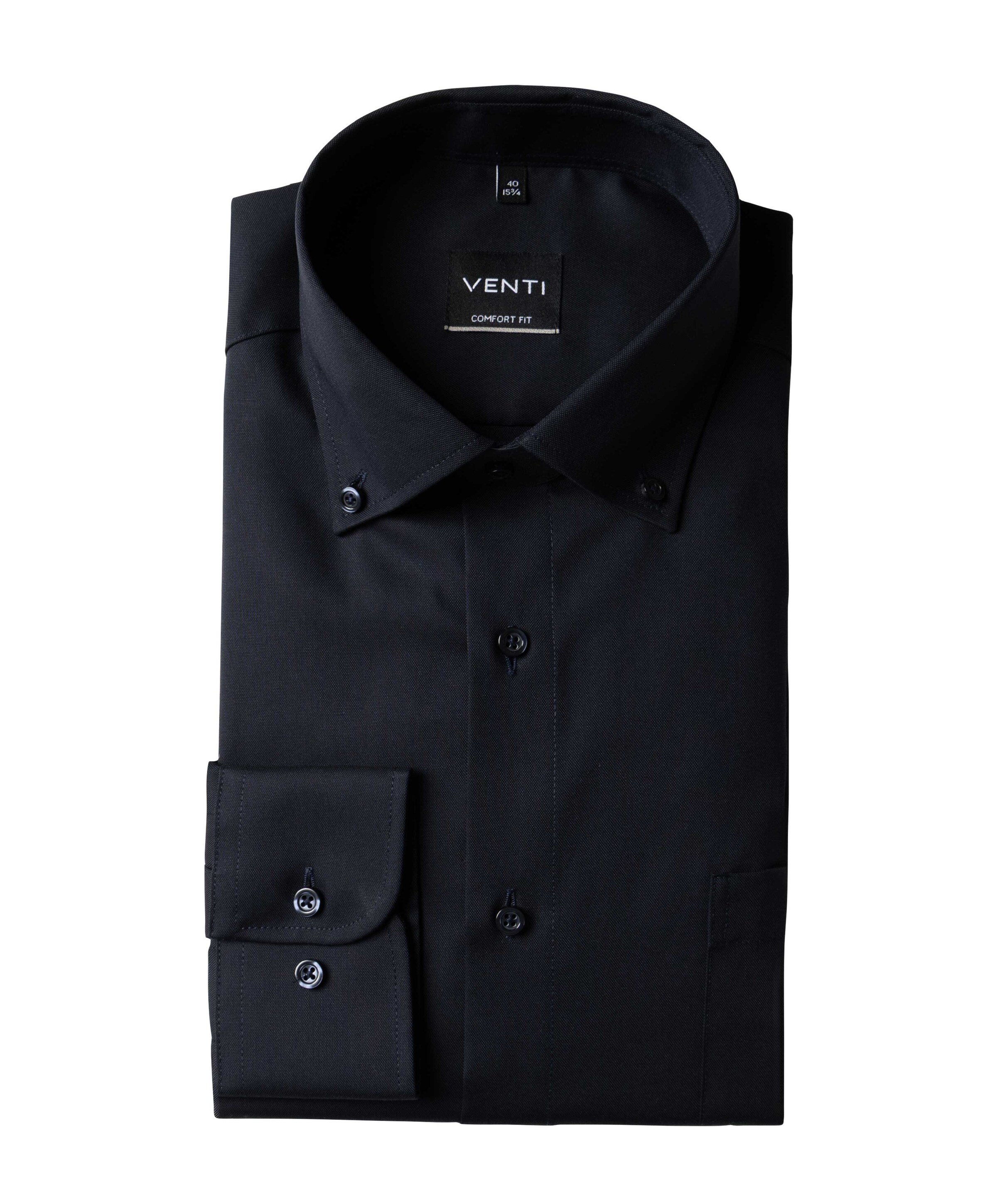 Venti Heren overhemd lange mouw blauw