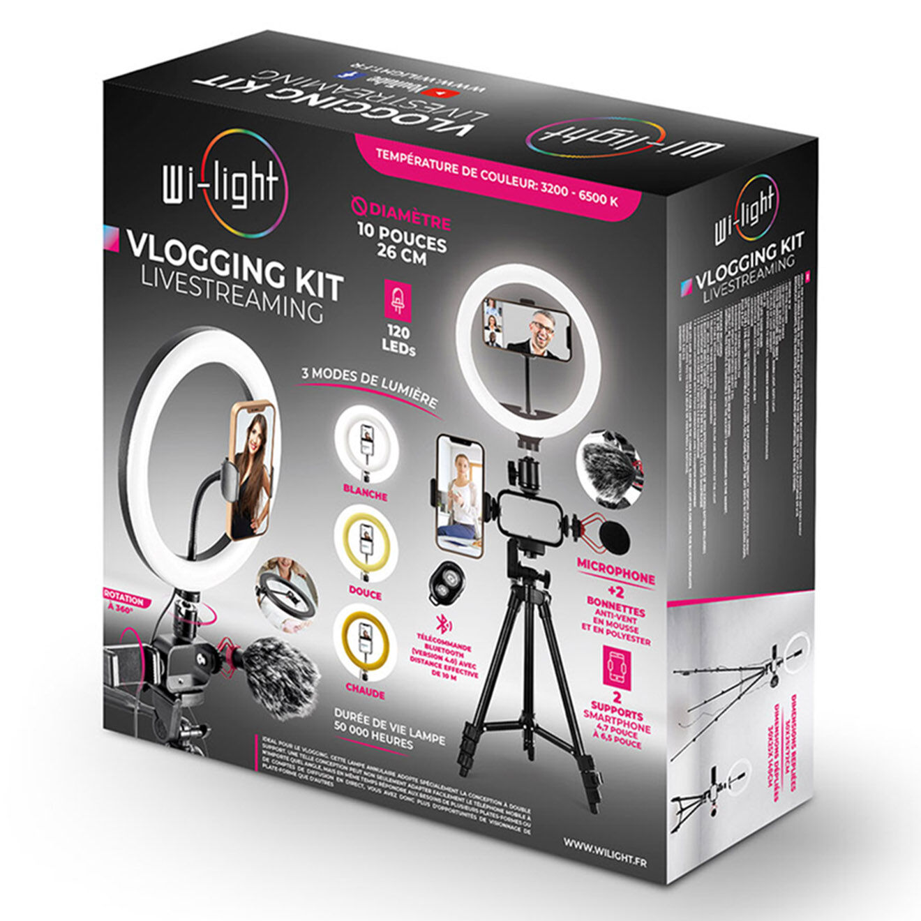 WI-LIGHT Kit Vlogging  livestreaming 550 noir