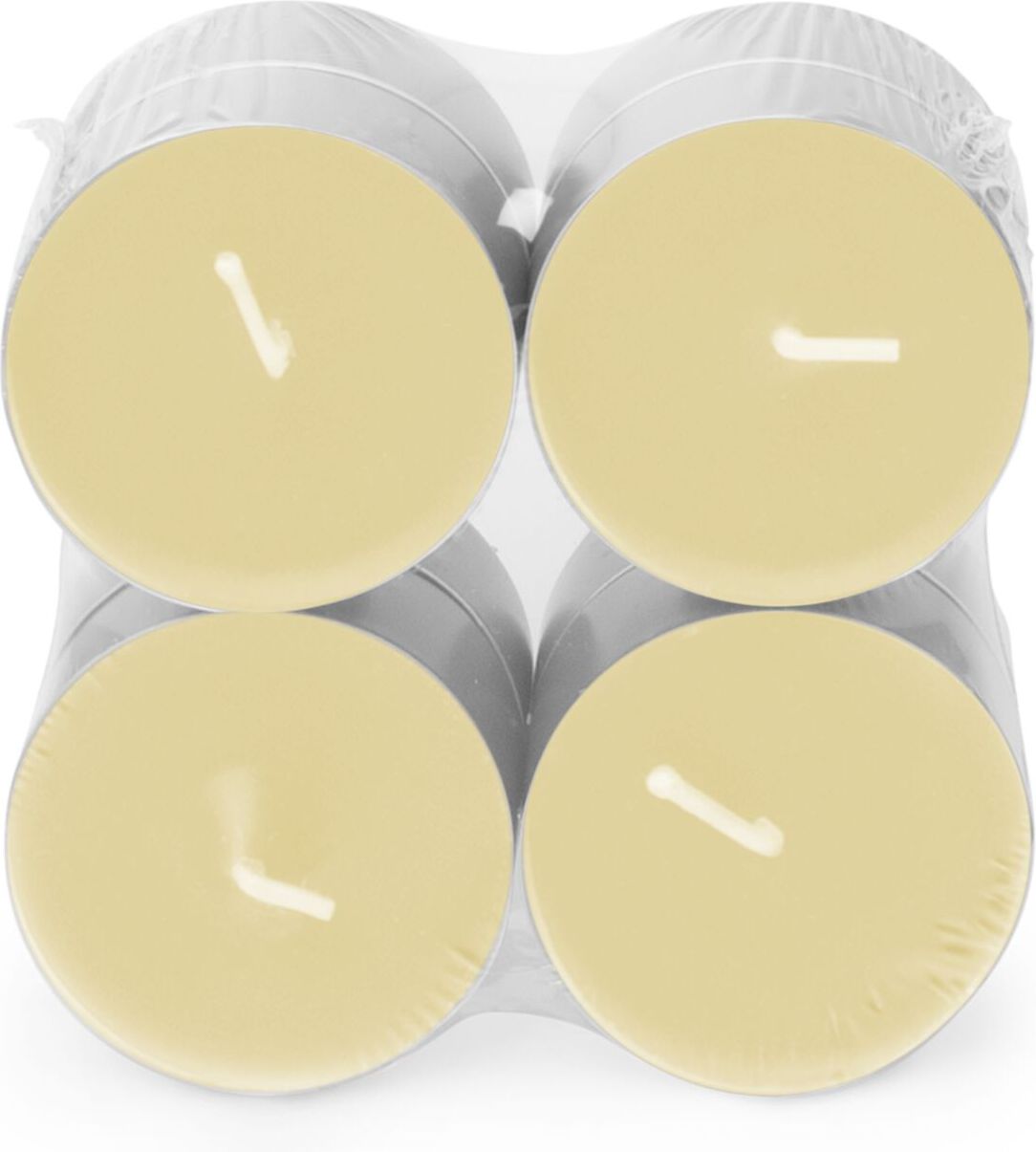 Spaas geurkaars Essential collection Shimmering Smile beige 10 uur D 6 H 2,1 cm 8 stuks