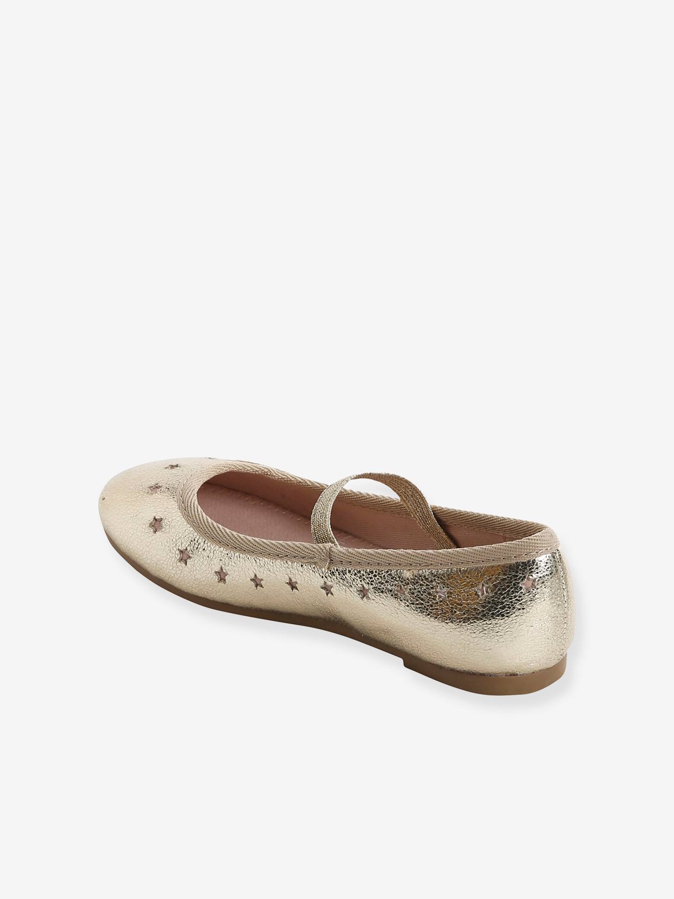 Sapatilhas de ballet iridescentes para meninas, douradas