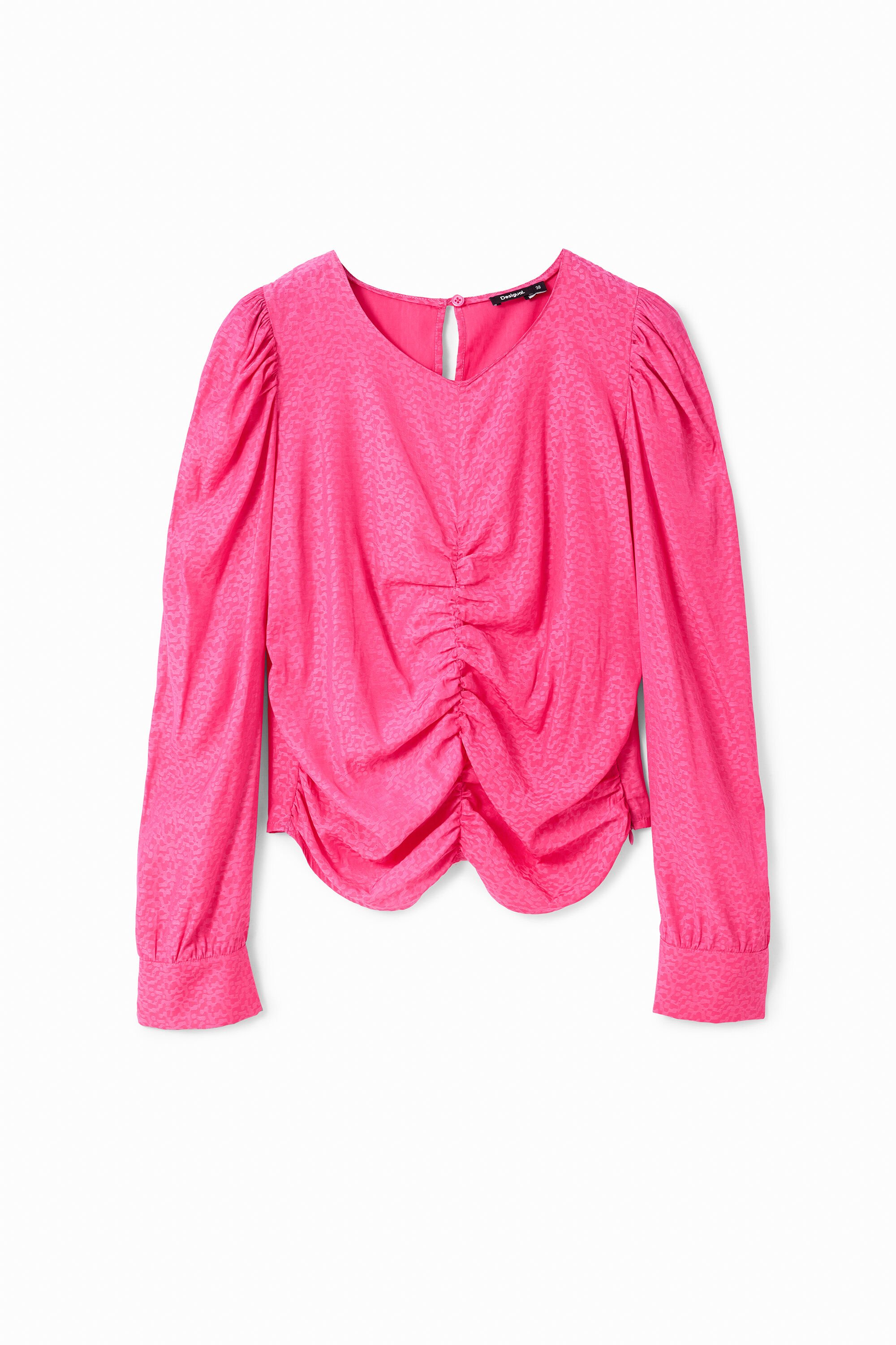 Blouse froncée jacquard