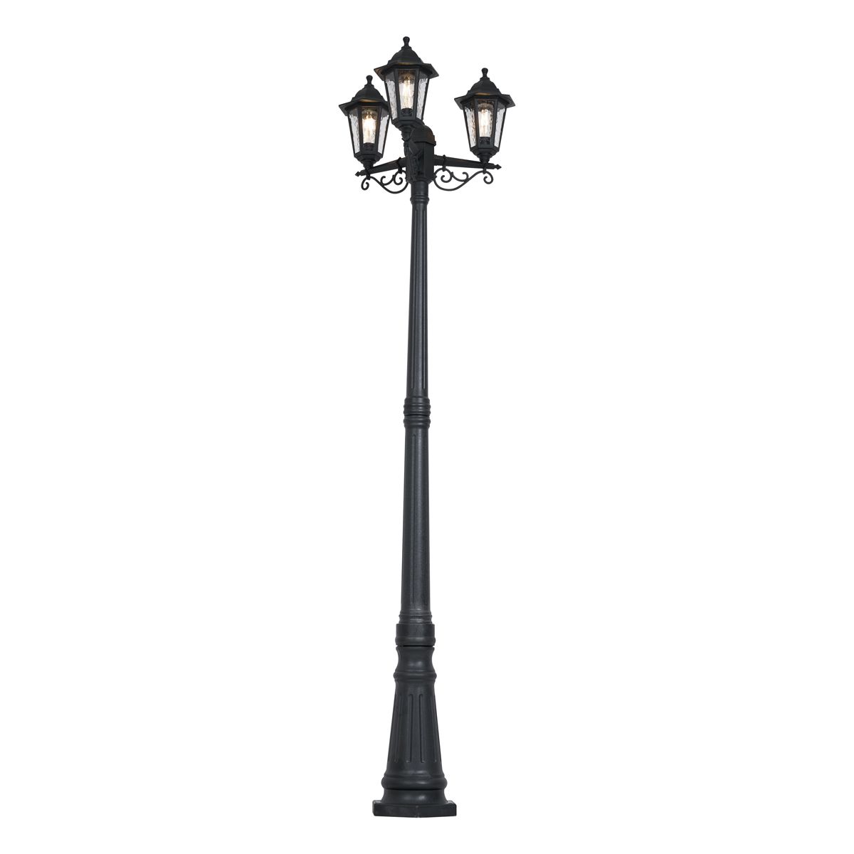 Klassieke buitenpaal zwart 217cm IP44 - New Haven Hammered