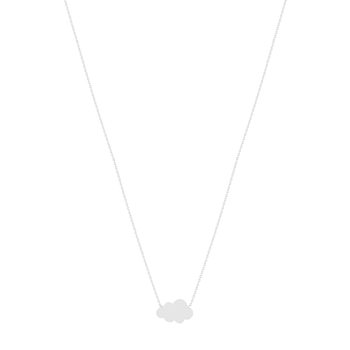 Collier argent 925, motif nuage personnalisable 45 cm