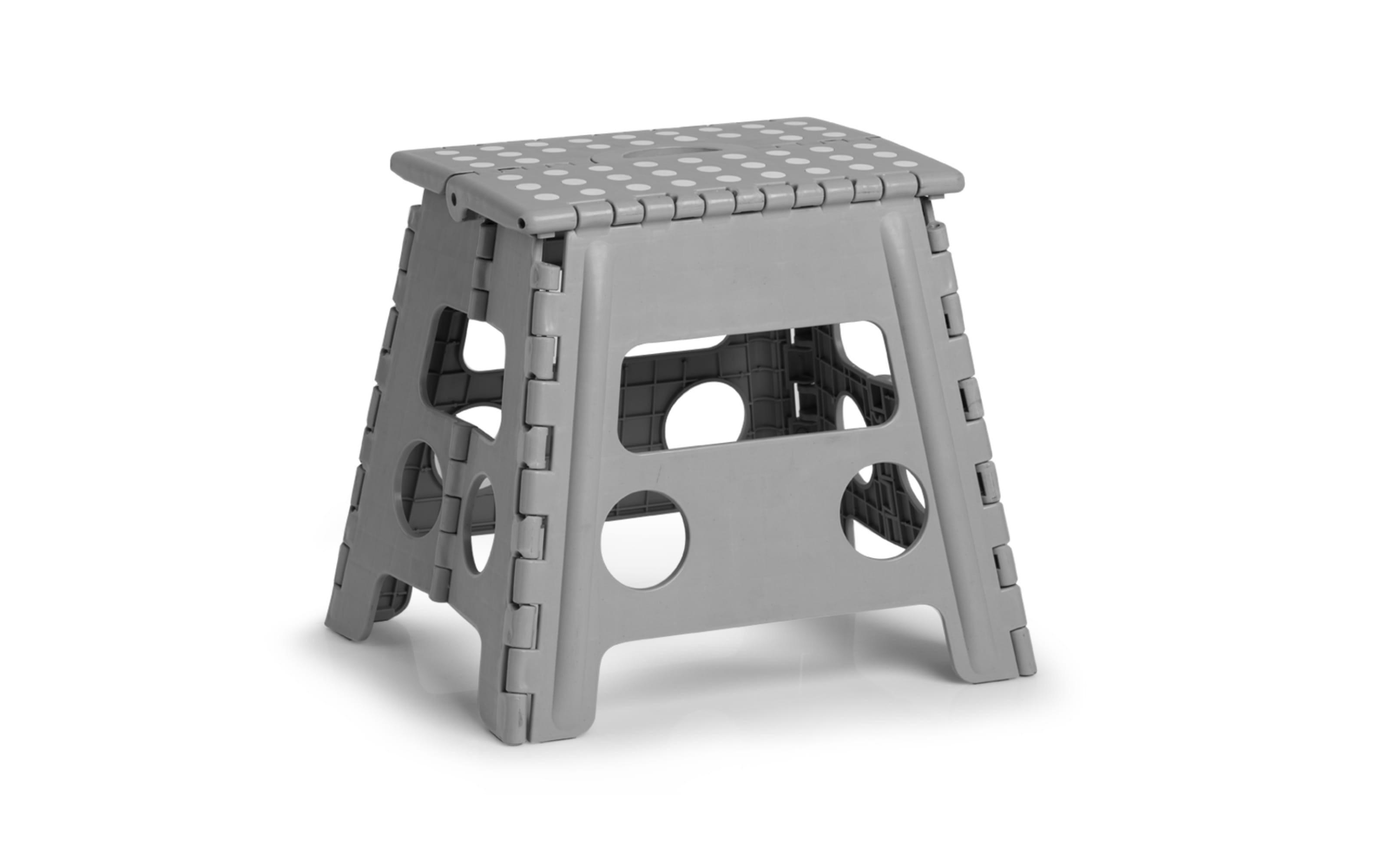 Klapphocker in grau, 37 x 30 x 32 cm