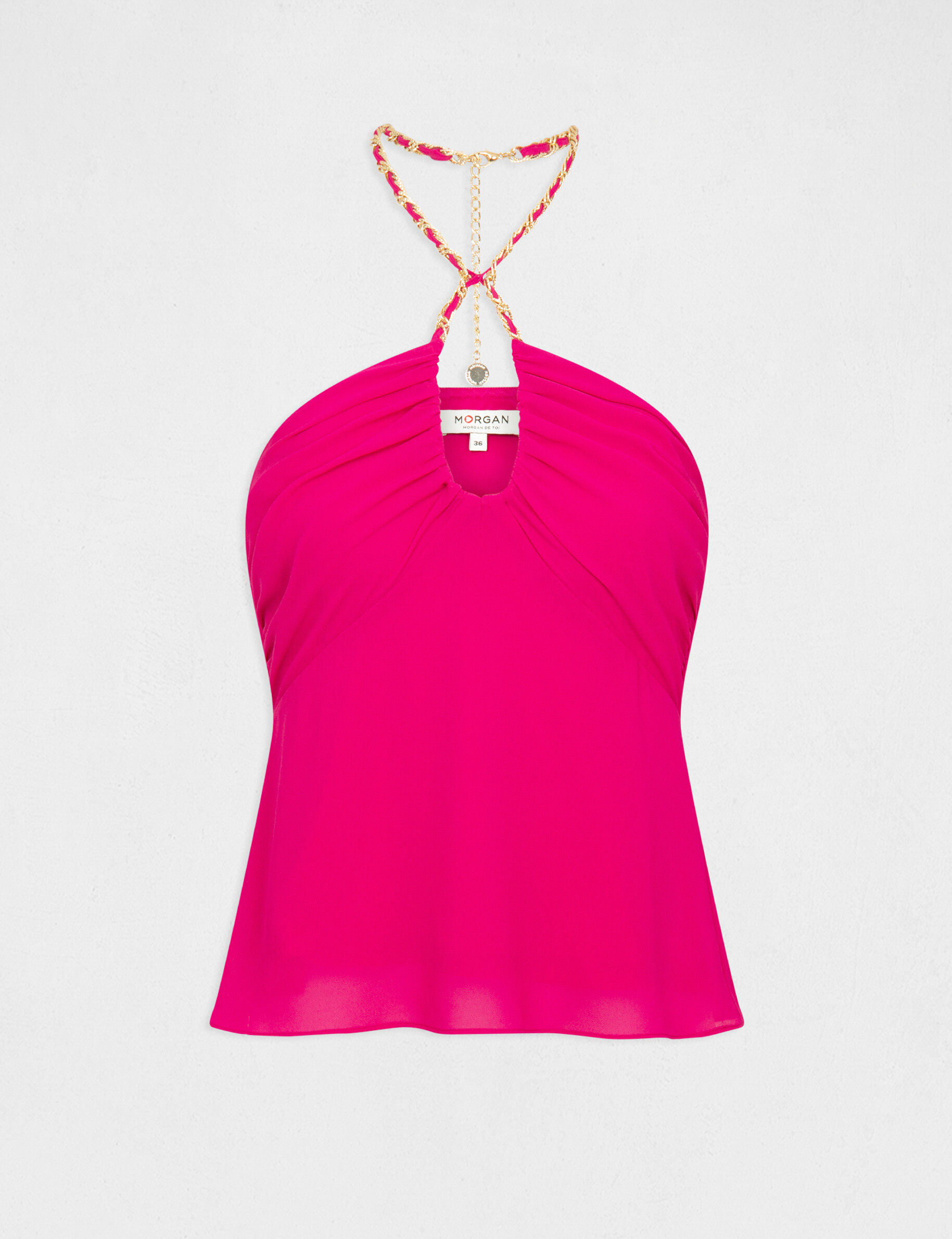 Bustier avec détail chaîne rose fonce femme - rose_fonce