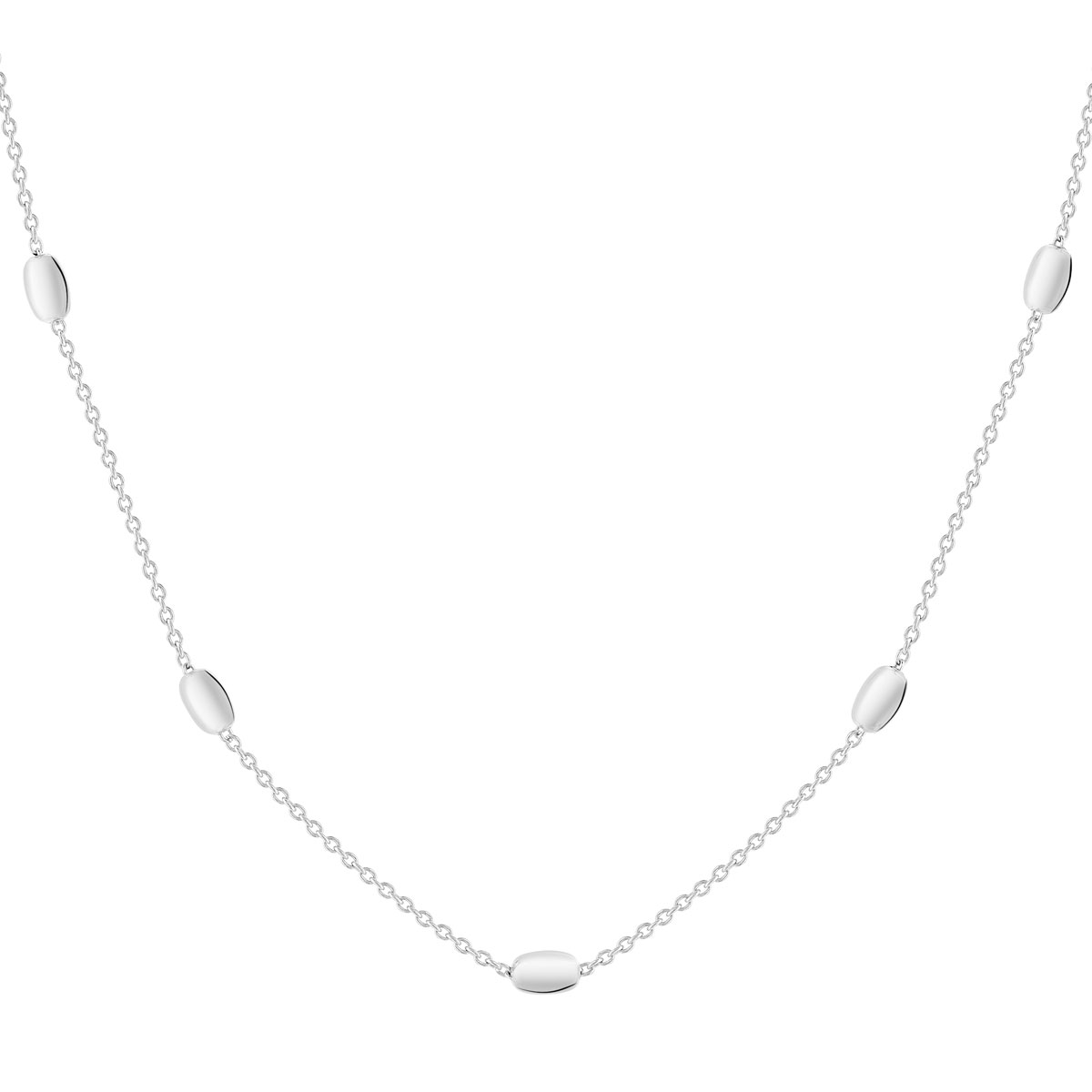 Collier argent 925 forme grain de riz 45 cm